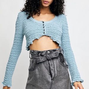 Free People Blue Rosehip Cardigan Size XS